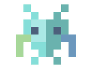Alien pixel emoji