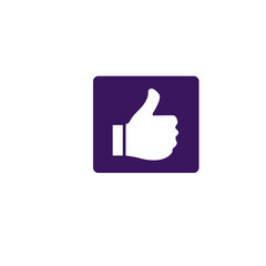 Fototapeta premium White thumbs up icon isolated on transparent background