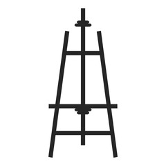 Easel for display or art black fill silhouette vector illustration