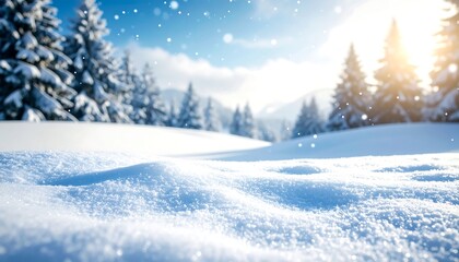 Obraz premium Snowy mountain landscape, winter scene