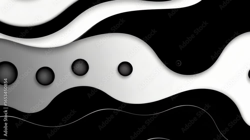 Poster abstract black and white wave: an elegant and contemporary design showcases a mesmerizing interplay 