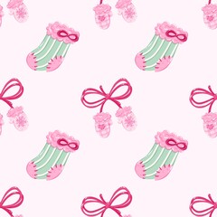 Adorable Pink Winter Stocking and Bow Delight Extravaganza Pattern