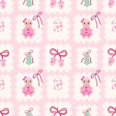 Festive Pink Winter Delights and Gingerbread Joy Pattern