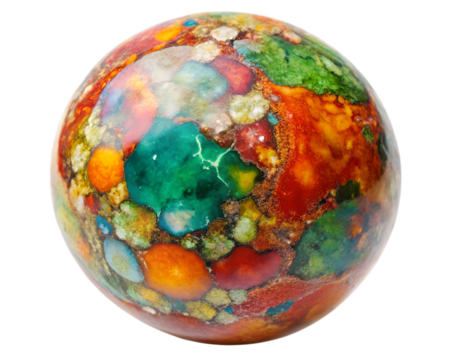 colorful glass globe isolated on white background. PNG Transparent file type with high definition quality And vibrant color grading Available.