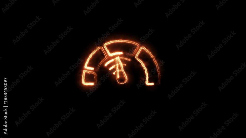 Poster abstract neon network performance icon animation ,contacts concept animation. glowing neon bandwidth