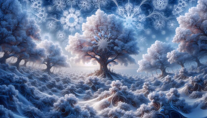 Neural Network Snowfall, AI generated image