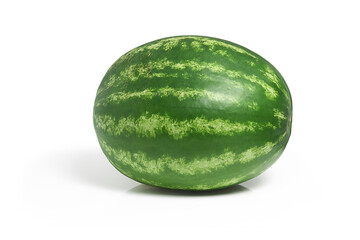 Fresh juicy ripe seedless watermelon on white background