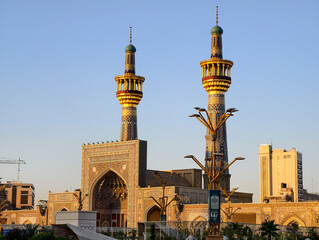 Mashhad, Iran - August 17, 2025: Pilgrims in the Courtyard of the Imam Reza Shrin