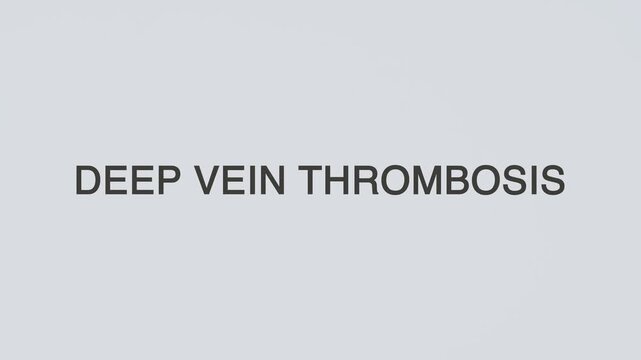 Deep vein thrombosis word diagnosed with a stethoscope held in hand on a white background, illustrating blood clot disorder, medical diagnosis, healthcare concept, and patient awareness