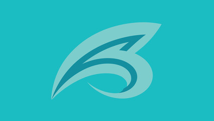 Fototapeta premium Abstract Teal and Blue Swirling Shape on a Turquoise transparency background color