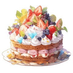 cake with berries