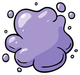 Fototapeta premium Stylized Purple Blob with Bubbles Cartoon Illustration: Fun, Playful Vector Design Element