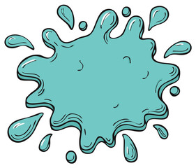 Fototapeta premium Vibrant Turquoise Liquid Splash Illustration with Dynamic Water Droplets and Paint Splatter