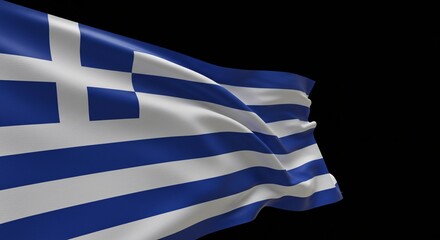 Obraz premium Greek National Flag Waving in the Wind