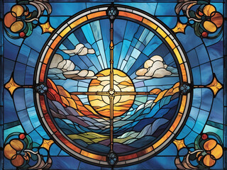 Obraz premium stained glass window