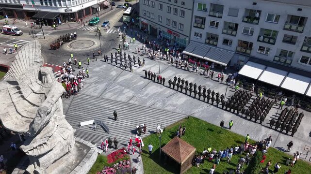 military parada drone shot