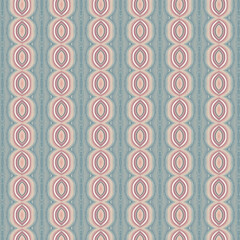 Retro oval geometric pattern with seamless pastel blue and pink symmetry, decorative abstract design for fabric, wallpaper, or digital backgrounds.