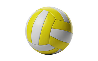 Obraz premium Dynamic yellow and white volleyball ready for action, perfect for sports promotion and athletic branding