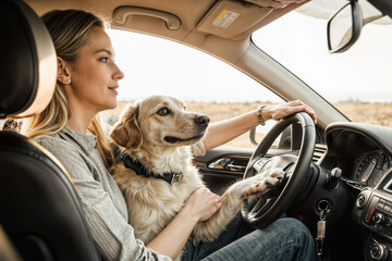 young woman with her dog