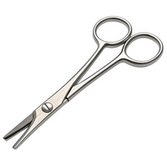 Obraz premium A pair of sharp surgical scissors with finger loops isolated on a transparent background for medical use isolated on transparent background