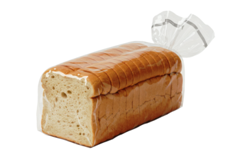 Bread Loaf Sliced White Wheat Bakery Food Fresh Plastic Bag Packaged Commercial Store
