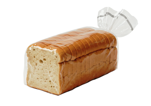 Bread Loaf Sliced White Wheat Bakery Food Fresh Plastic Bag Packaged Commercial Store