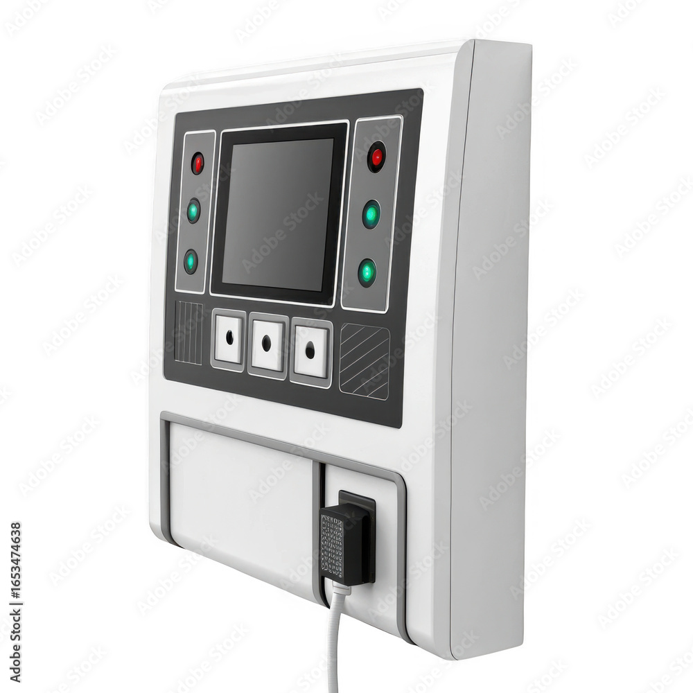 Aufkleber modern electronic control panel with digital display and buttons isolated on transparent background