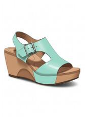 Stylish Mint Green Wedge Sandal Design