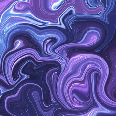 Abstract purple and blue marble swirl texture with flowing neon highlights, ideal for digital design and modern art. 