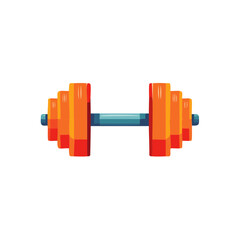 Colorful Cartoon Dumbbell with Weight Plates for Gym Workout and Strength Training