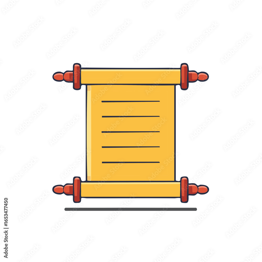 Poster vintage scroll design element with lines for text old manuscript papyrus document cartoon