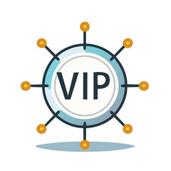 VIP Icon with Connections Circle Shape and Dots Concept of Exclusivity