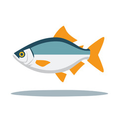 Obraz premium Stylized Illustration of a Fish, Featuring Orange Fins and Tail