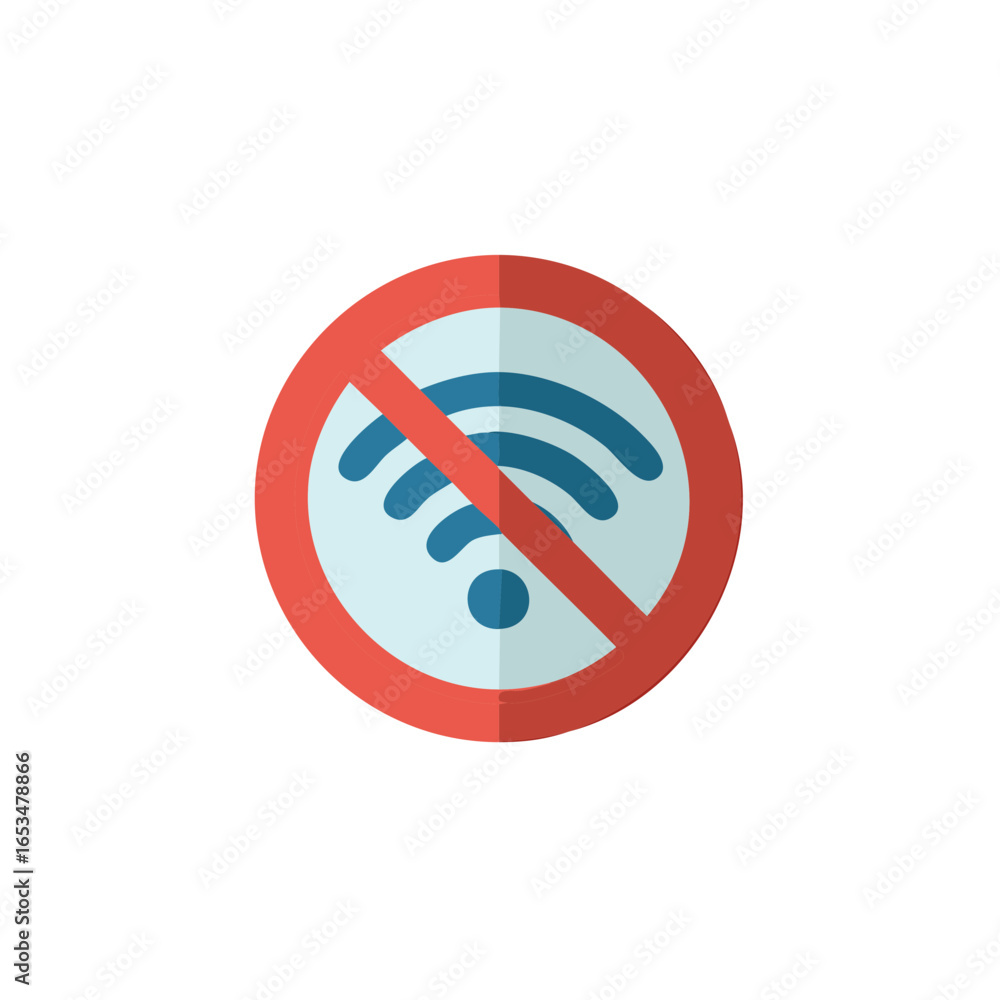 Aufkleber no wi-fi signal icon wireless internet connection unavailable blocked access symbol