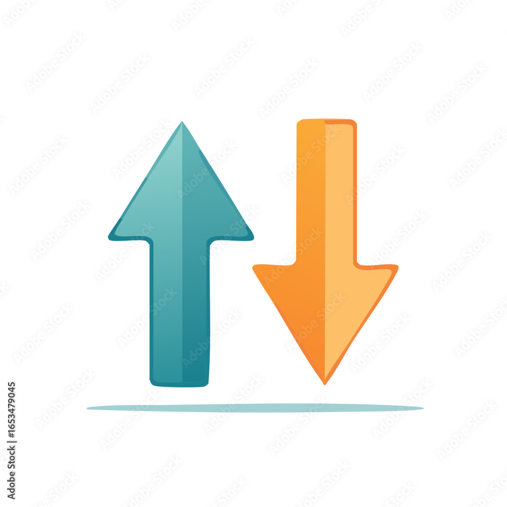 Poster exchange icon showing directional arrows, representing data transfer, uploading and downloading, vec