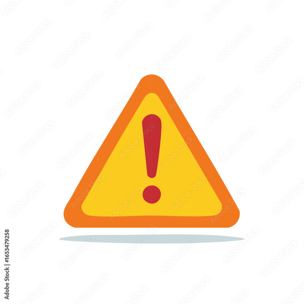 Poster triangular warning sign with exclamation mark vector icon for caution danger and risk alerts
