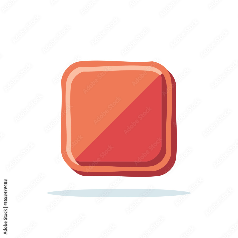 Poster abstract rounded square vector graphic with diagonal color division for artistic applications