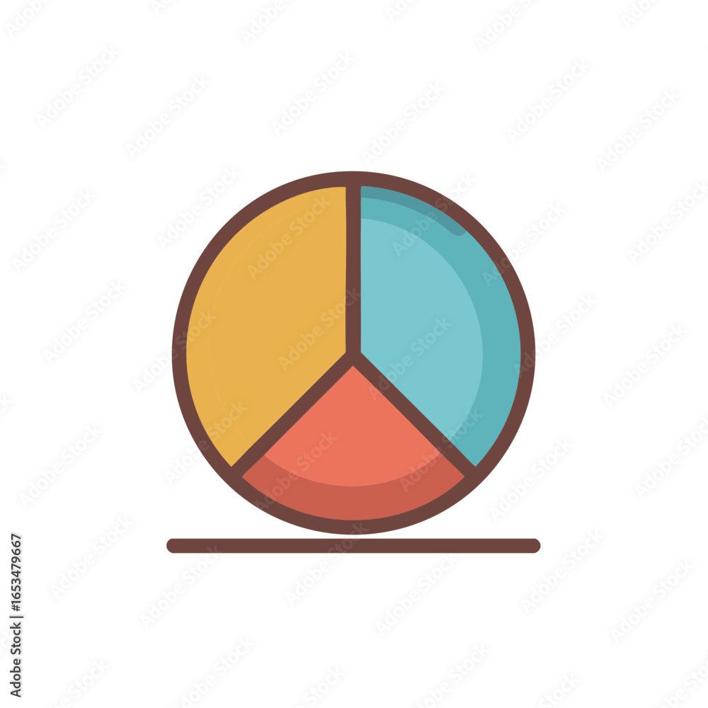 Poster Colorful pie chart icon for business data visualization and statistical analysis
