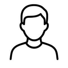 Obraz premium Simple User Profile Icon with Black Outline 