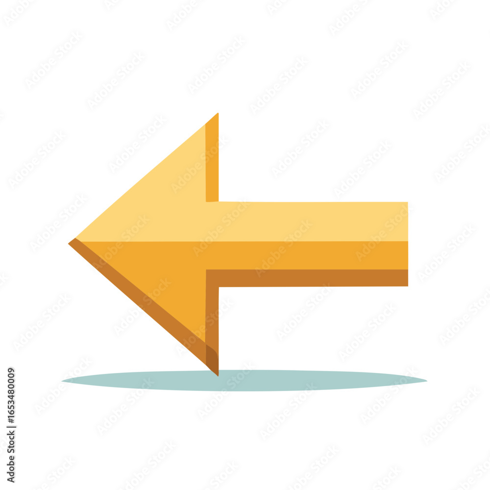 Poster simple vector arrow guiding left direction, indication, navigation signage, and design elements