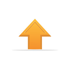 Fototapeta premium Orange Arrow Pointing Up Vector Icon for Growth Direction and Success