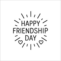 Happy friendship day greeting design with colorful elements isolated on white background isolated on transparent background