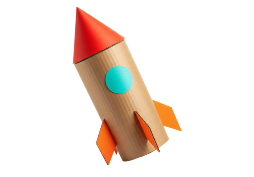 Rocket Toy Cardboard Craft Kids Space Ship Science Project Educational Play Creative Construction