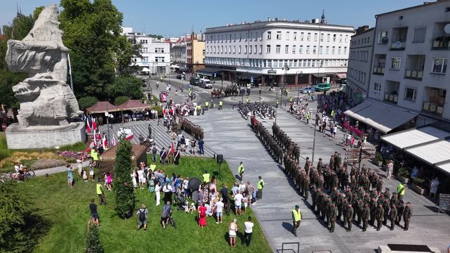 military parada drone shot