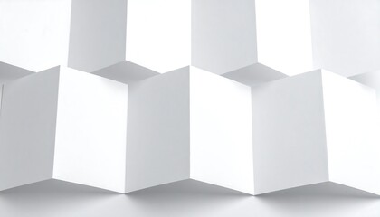 Abstract geometric pattern of interlocking white cubes