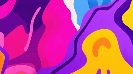 Vibrant abstract design featuring bold colors and fluid shapes, creating a dynamic visual experience