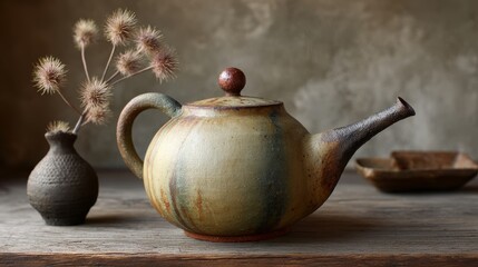 Artisan matte clay teapot with zen aesthetic