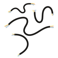 Illustration wire cable cut unique design isolated