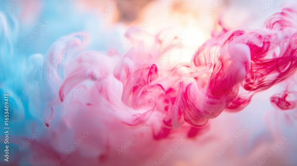 Aufkleber colorful swirls of smoke create an abstract art display in a soft setting