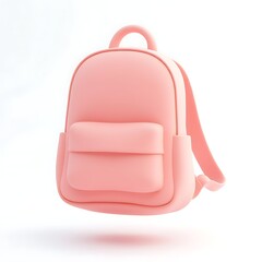Pink Backpack: A charming, minimalist illustration of a baby pink backpack. Perfect for back-to-school projects or design assets.